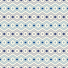 Zigzag seamless pattern. Hexagon mosaic tiles ornament. Ethnic surface print. Repeated geometric figures background. Ornamental wallpaper. Modern geo design digital paper. Vector abstract art