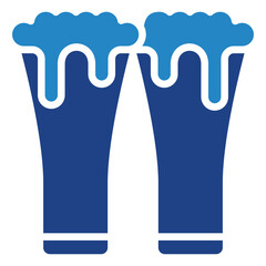 Ale Glass dual tone blue color icon, mini illustration for relaxation, party, pubs and bars UI, UX kit, app and web development, digital or print.