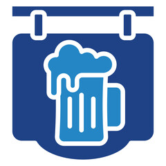 Bar Sign dual tone blue color icon, mini illustration for relaxation, party, pubs and bars UI, UX kit, app and web development, digital or print.