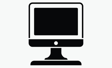 Desktop computer icon, monitor screen symbol, flat tech illustration, Desktop computer icon vector isolated
