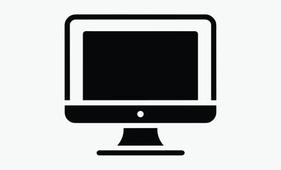 Desktop computer icon, monitor screen symbol, flat tech illustration, Desktop computer icon vector isolated