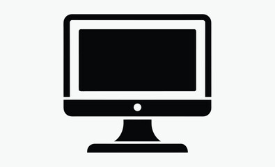 Desktop computer icon, monitor screen symbol, flat tech illustration, Desktop computer icon vector isolated