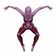 女性エイリアン　3DCGレンダリング