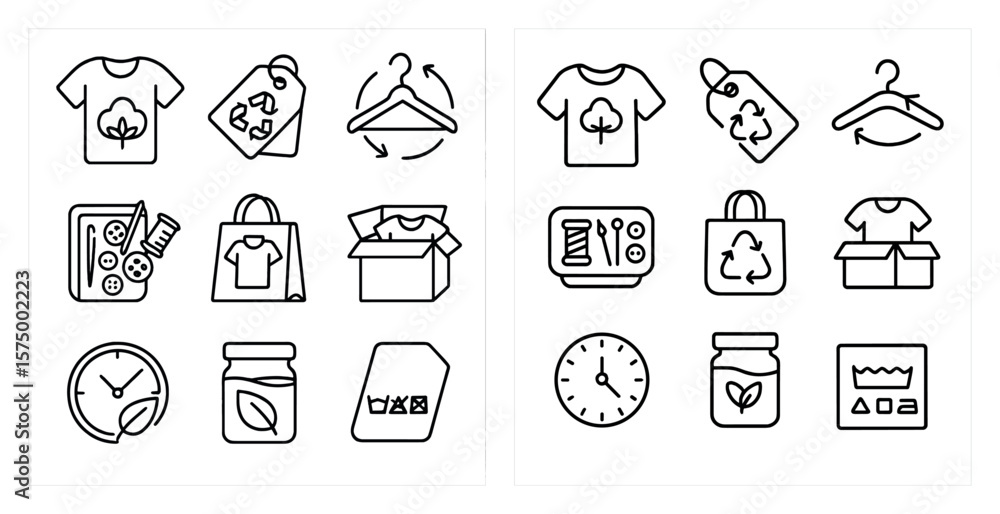 Poster the image is a collection of various icons that represent different aspects of shopping and sustaina