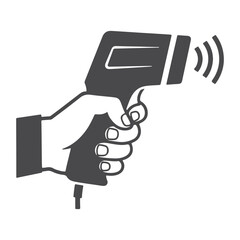 Non Contact Thermometer Being Held in Hand Measuring Temperature An Important Tool in Healthcare and Safety During Pandemic Times