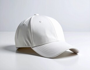 Classic White Baseball Cap: A crisp, minimalist shot of a pristine white baseball cap, exuding style and timeless appeal.
