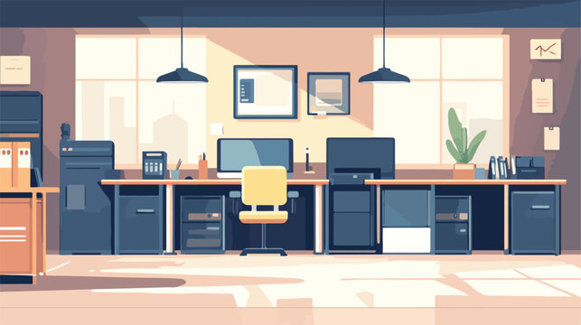 Modern Call Center Design in Flat Vector Illustration