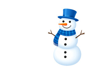  Firefly_Snowman with blue hat and scarf isolated on transparent background, Generative AI  