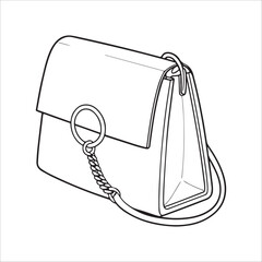 Handbag with chain and ring detail fashion accessory