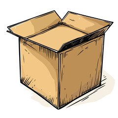 Colorful Cartoon Vector Illustration of a Hand Holding Cardboard Box, Fun and Playful Design for Packaging, Delivery, or Shipping Concepts