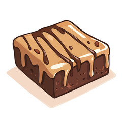 Cute Hand-Drawn Brownie Cartoon Vector Illustration