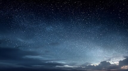 Fototapeta premium Serene starry night sky with a deep calm atmosphere.
