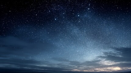Serene starry night sky with a deep calm atmosphere.
