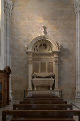 Renaissance funerary monument of Pietro da Noceto in San Martino Cathedral, Lucca, Italy, featuring...