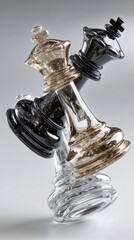 Premium chess pieces with a gravity-defying composition. This fabric image creates the illusion of weightlessness with its floating effect. Each piece is crafted to perfection, with no shadows or refl