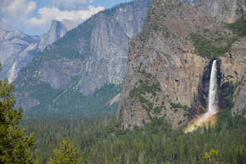 Amazing view of Yosemite Valley from viewpoint Tunnel View in Yosemite national park, California