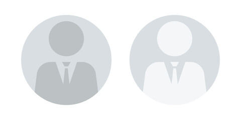 Obraz premium No profile picture icon vector flat illustration. Avatar, male gender in tie silhouette, profile picture. Suitable for social media profiles, icons and as a template.