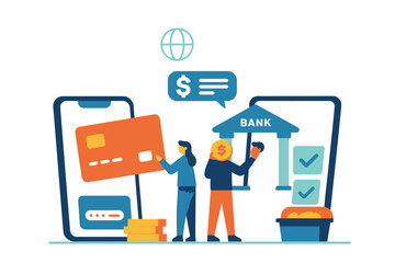 Digital Banking and Payment Solutions Illustration