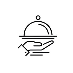 Elegant Hand Serving a Food Cloche Icon