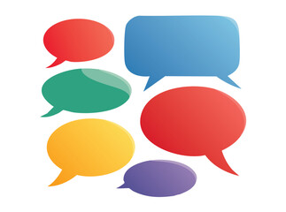 Colorful Speech Bubbles Overlapping Illustration for Communication Conversation and Social Media