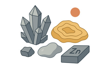 Geometric minerals and elements set