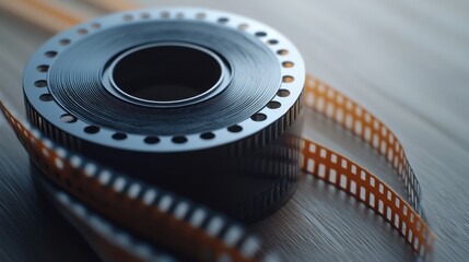 Film Roll Highlighting Delicate Perforations and Textures in Soft Light