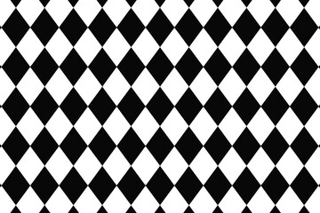 A repeating pattern of alternating black and white diamonds creating a checkered design