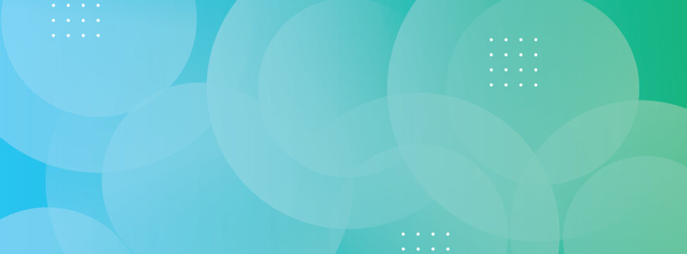 Abstract turquoise and aqua blue geometric background with translucent overlapping circles and dotted accents, perfect for web design, banners, and presentations