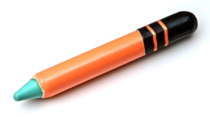 Unique Orange and Teal Crayon Pencil Design,  AI-Generated Art