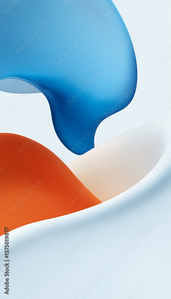 Fototapete abstract flowing shapes with smooth gradients