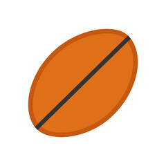 Simple rugby ball on plain background