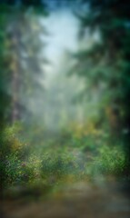 Obraz premium Mystical forest floor with soft light