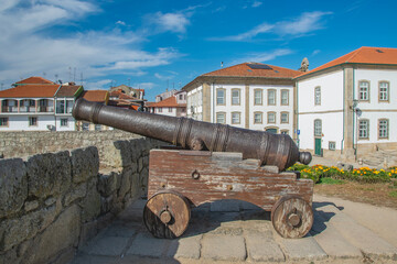 Vintage cannon on the battlements of chaves castle