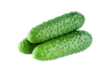 Fresh cucumber isolated on transparent background. PNG format