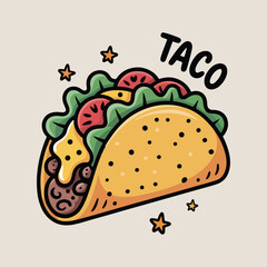 vector illustration of a taco sandwich