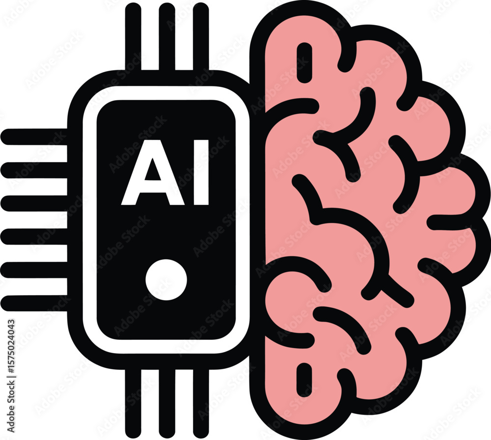 Aufkleber vector ai brain technology concept illustration for artificial intelligence and machine learning des