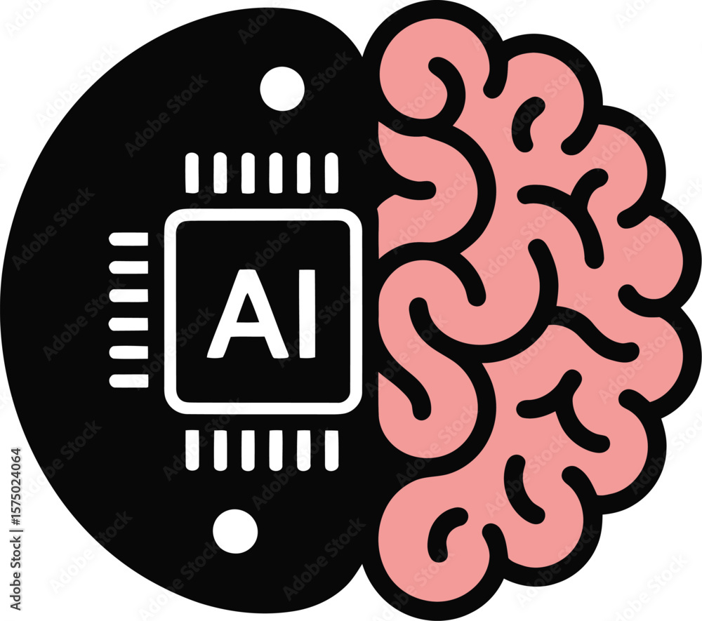 Aufkleber vector ai brain concept illustration for artificial intelligence machine learning and technology