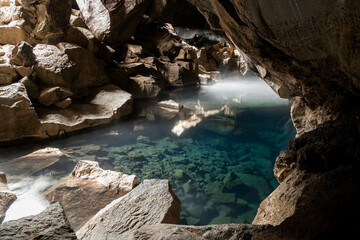 Grjotagja cave in myvatn area iceland