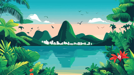 Brazil Country Poster Vector Illustration