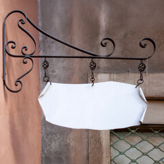 Insegna vintage con cornice sfondo bianco