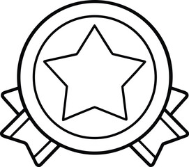 Circular badge design with elegant ribbon tails for branding and awards