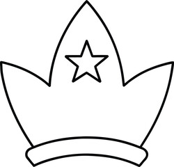 Elegant crown illustration with a prominent central star suitable for royal or award themes