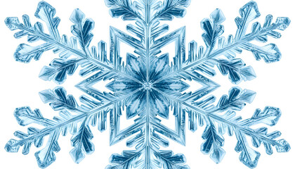 Blue Snowflake Winter Ice Crystal Macro Close Up Illustration