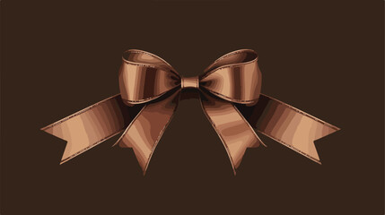 Elegant Brown Ribbon Icon Design Label Tag Banner for Products