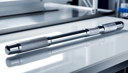 Sleek Chrome Precision Grasper Tool on Sterile Lab Workbench