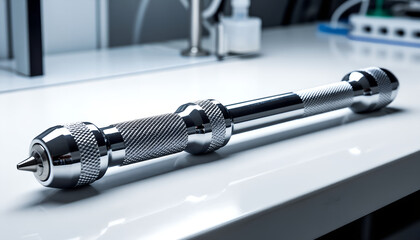 Shiny Silver Precision Hand Tool on White Surface