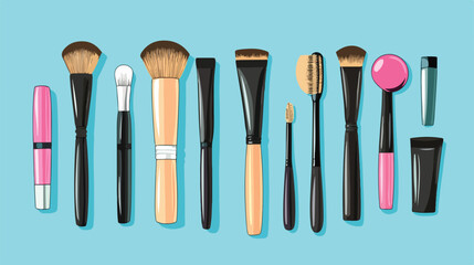 Professional Makeup Brush Hand Drawn Element Vector Illustration
