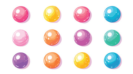 Colorful Bubble Gum Candy Pack Flat Vector Illustration