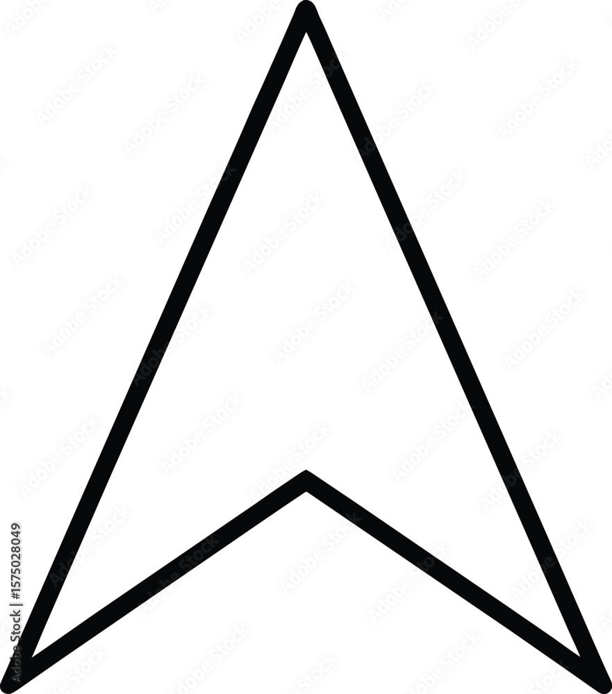 Poster simple outline triangular navigator arrow pointing north