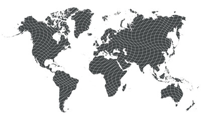 Obraz premium abstract world map - vector illustration of striped black colored map